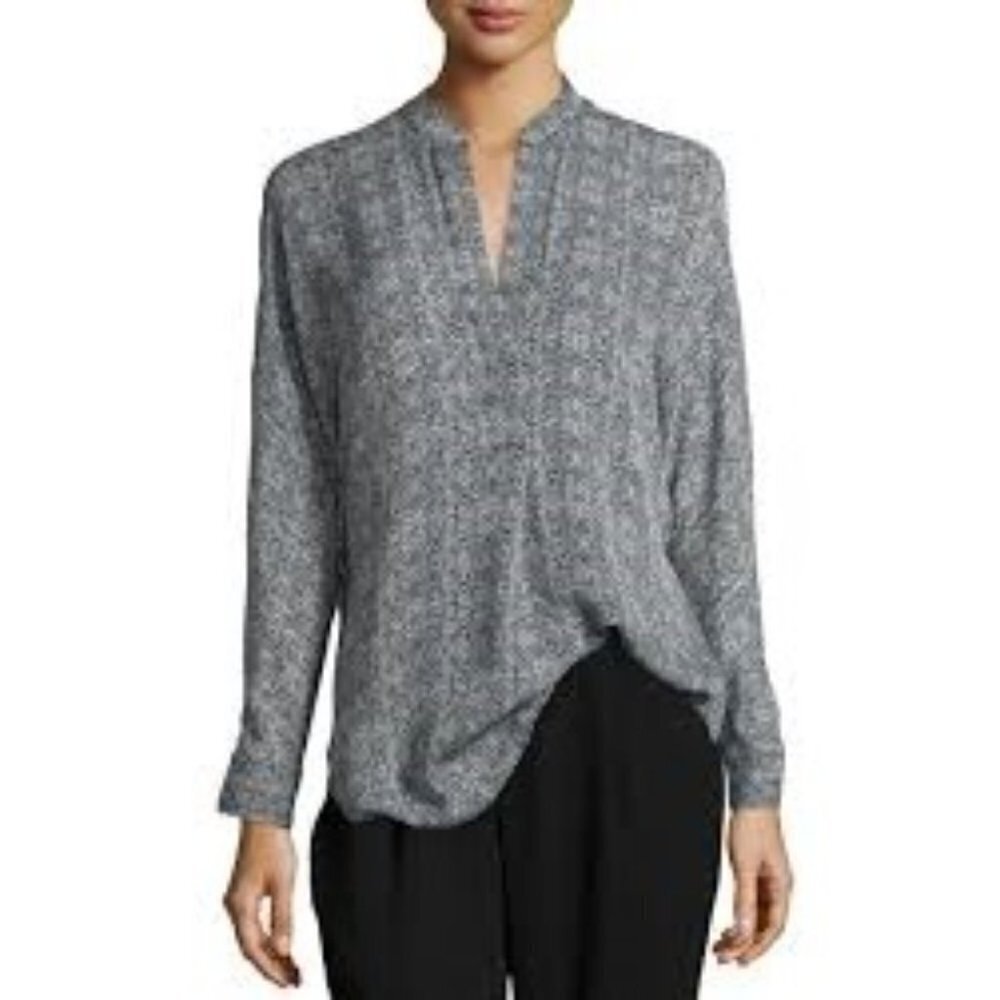 Vince | Silk Half Placket Blouse - Picture 2 of 10